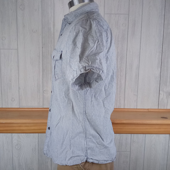 Sonoma Black White Checkered Pocketed Button Shirt - Picture 4 of 9